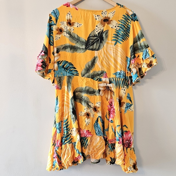 Label Of Love Tropical Floral Print Casual Short Sleeve Mini Dress Size Medium - Picture 11 of 13